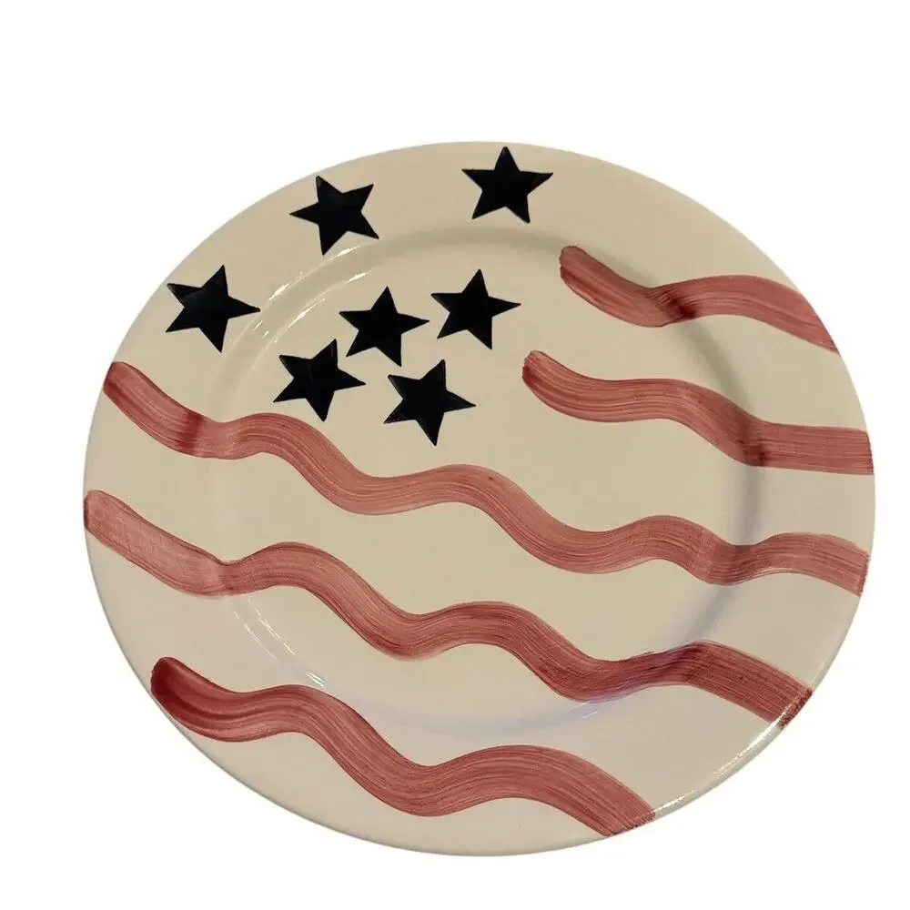 VTG Lillian Vernon Patriotic Plates 4 Stars Stripes July 4th Memorial‎ Labor Day